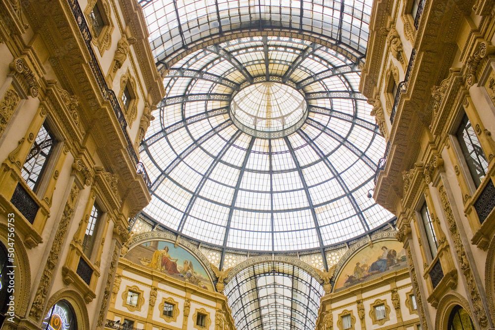 Interior of Vittorio Emanuele II Gallery in Milan	