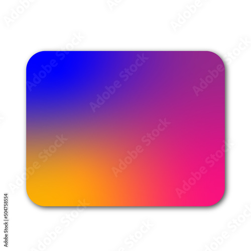 Plastic or paper gradient business card isolated on transparent background. Vector blank sticker, sheet, label, banner with rounded corners template
