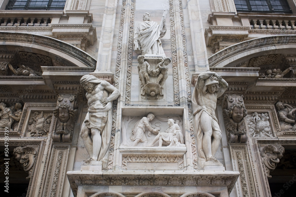 Fragment of Milan Cathedral (Duomo di Milano) in Milan
