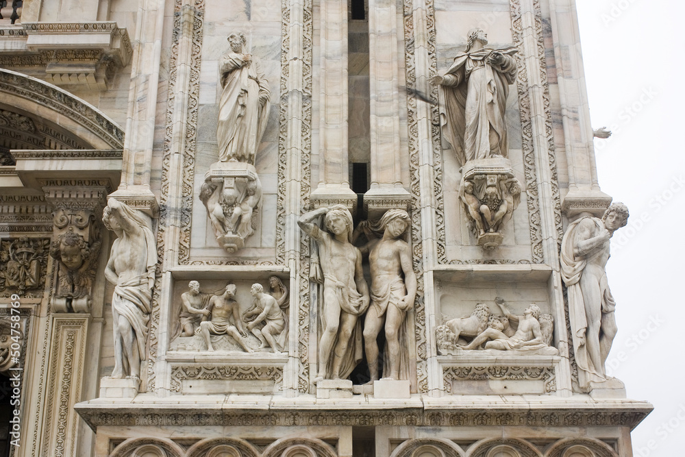 Fragment of Milan Cathedral (Duomo di Milano) in Milan