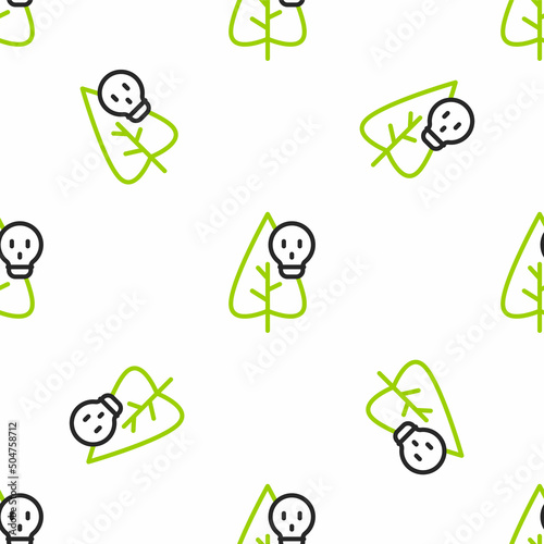 Line Poison flower icon isolated seamless pattern on white background. Vector