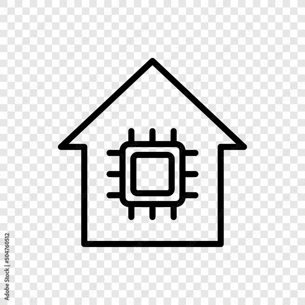 CPU, house simple icon vector. Flat desing. Transparent grid.ai CPU, house simple icon vector. Flat desing. Transparent grid.ai