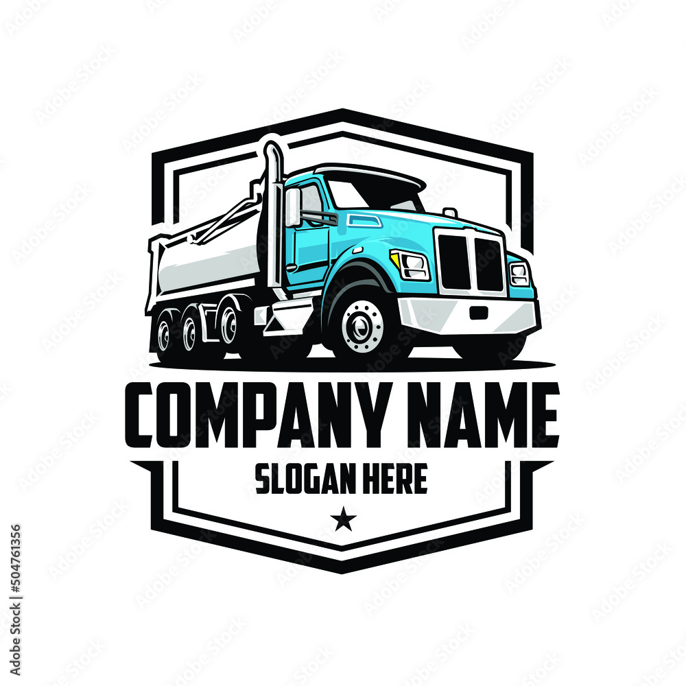 Trucking freight big rig company emblem badge logo vector