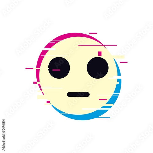 disappointment emoji with glitch effect