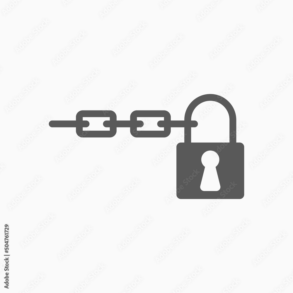 chain with lock icon, lock vector, chain illustration chain with lock icon, lock vector, chain illustration