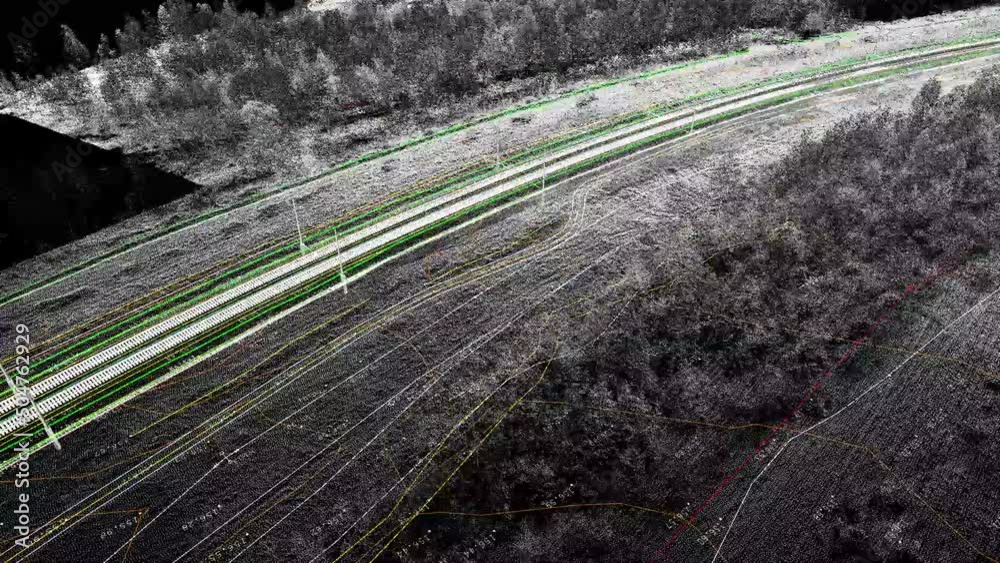 Dense points cloud information model of infrastructure area obtained by aerial laser scanning