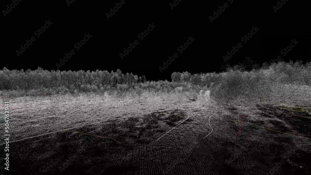 Dense points cloud information model of infrastructure area obtained by aerial laser scanning