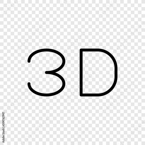 3D simple icon vector. Flat design. Transparent grid.ai