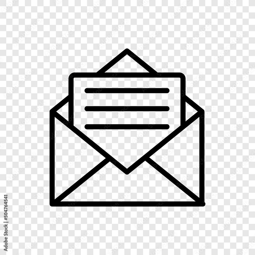 Mail simple icon vector. Flat design. Transparent grid.ai Mail simple icon vector. Flat design. Transparent grid.ai