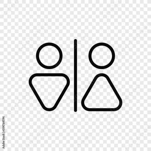 Man, woman, wc simple icon vector. Flat design. Transparent grid.ai