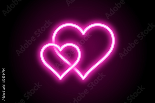 hearts neon sign