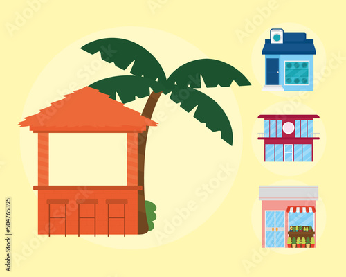 shops icon set