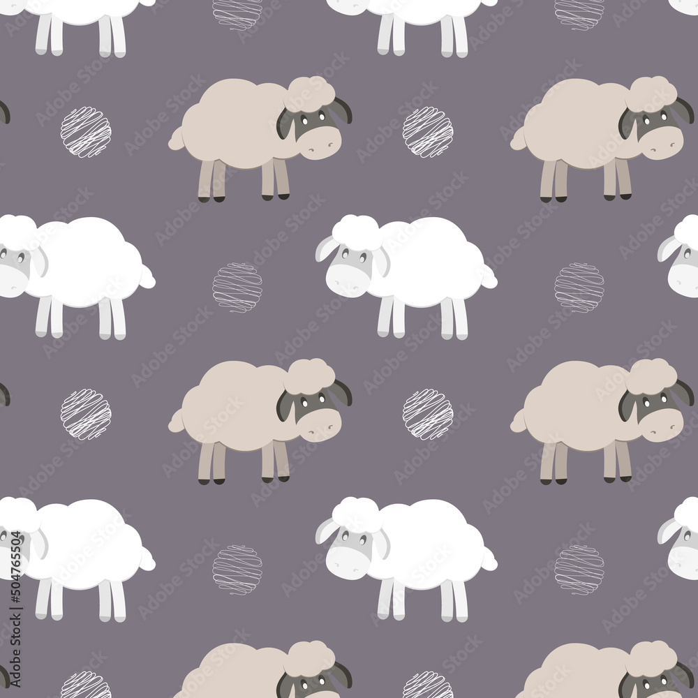 seamless sheep pattern Stock Vector | Adobe Stock