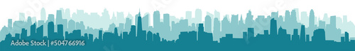 Fotografia Modern City Skyline silhouette - abstract futuristic business background