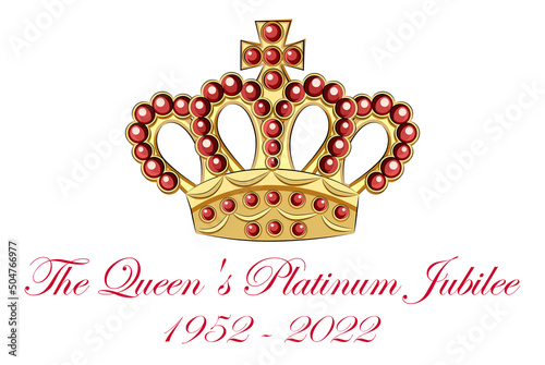 Queen Elizabeth Platinum Jubilee Crown Celebration Poster, Reigning 70 Years photo