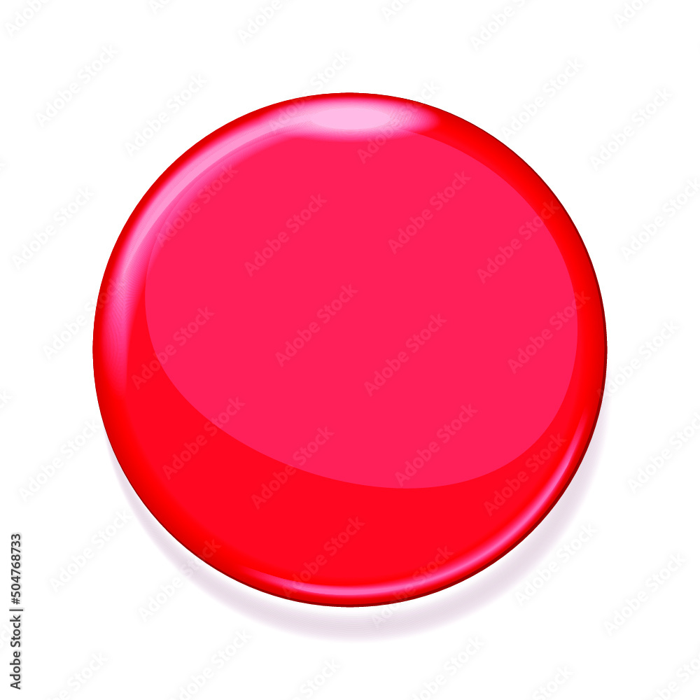 Red Blank glass button isolated on a white background. 3d rendering Red Blank glass button isolated on a white background. 3d rendering