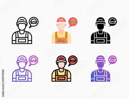 Cashier food restaurant icon set with different styles. Editable stroke and pixel perfect. Can be used for digital product, presentation, print design and more.
