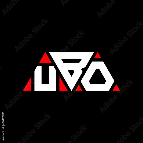 UBO triangle letter logo design with triangle shape. UBO triangle logo design monogram. UBO triangle vector logo template with red color. UBO triangular logo Simple, Elegant, and Luxurious Logo... photo