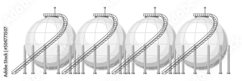 Illustration of natural gas storage facility. Industrial and business image.