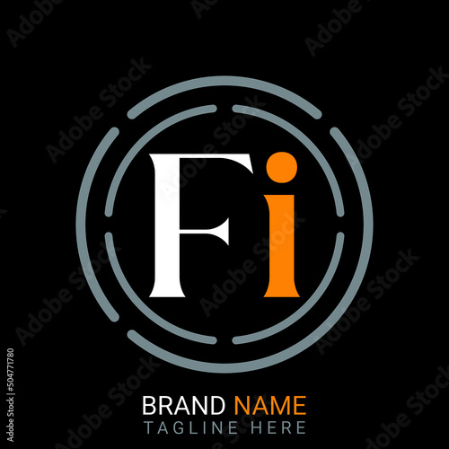 Fi Letter Logo design. white background.