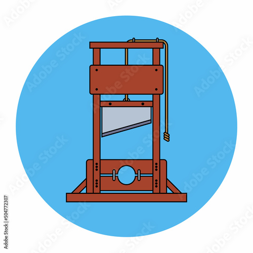 wooden guillotine for the execution of a person. flat vector illustration photo