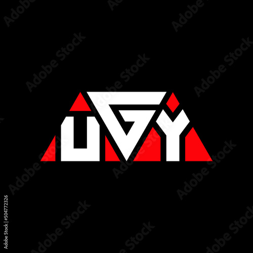 Fototapeta Naklejka Na Ścianę i Meble -  UGY triangle letter logo design with triangle shape. UGY triangle logo design monogram. UGY triangle vector logo template with red color. UGY triangular logo Simple, Elegant, and Luxurious Logo...
