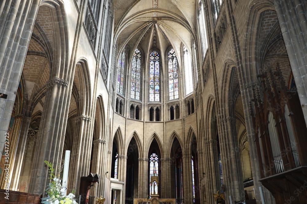 La cathédrale Saint Etienne de Limoges, cathédrale gothique, intérieur de la cathédrale, ville de Limoges, département de la Haute Vienne, France