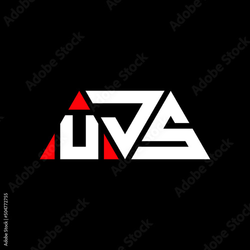 Fototapeta Naklejka Na Ścianę i Meble -  UJS triangle letter logo design with triangle shape. UJS triangle logo design monogram. UJS triangle vector logo template with red color. UJS triangular logo Simple, Elegant, and Luxurious Logo...