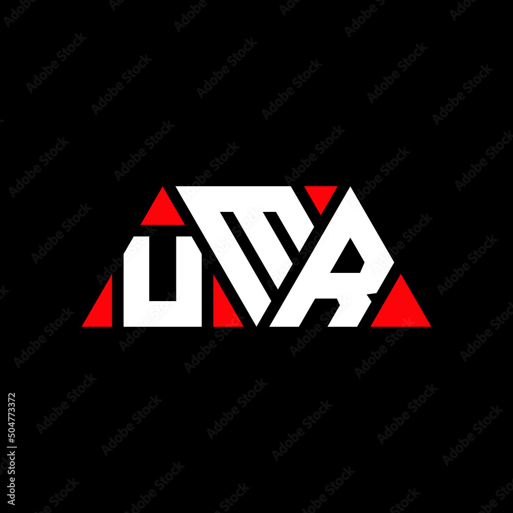UMR triangle letter logo design with triangle shape. UMR triangle logo design monogram. UMR triangle vector logo template with red color. UMR triangular logo Simple, Elegant, and Luxurious Logo...
