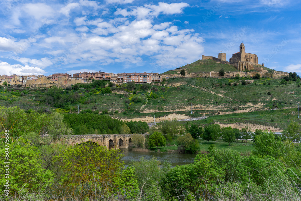 view of San Vicente de la Sonsierra village and castle in La Rioja