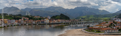 panorama view of Ribadesella and the Sella River estuary on the north coast of Spain in Asturias © makasana photo