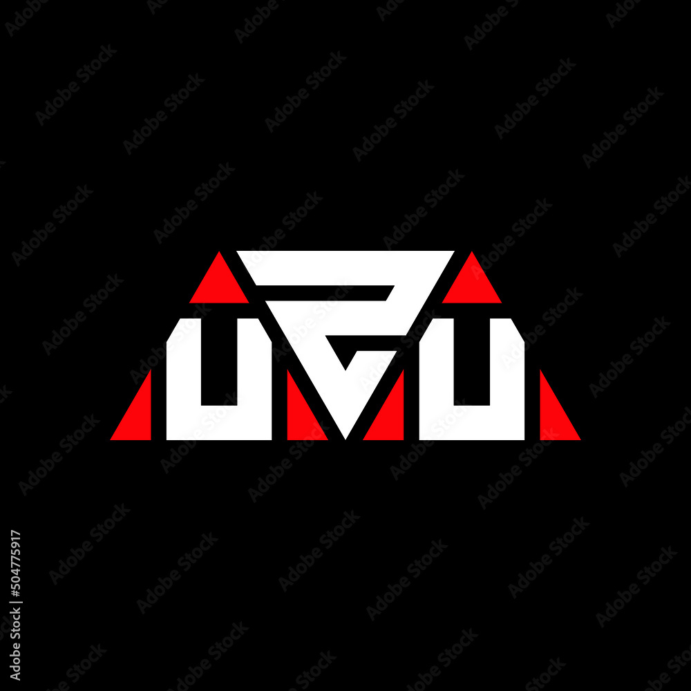 UZU triangle letter logo design with triangle shape. UZU triangle logo ...