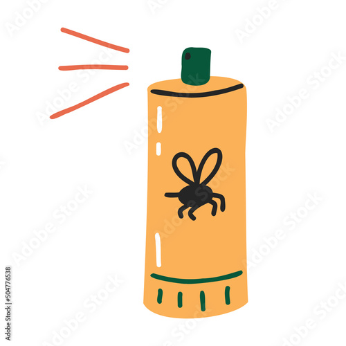 Mosquito repellent icon. Hand drawn flat style. Vector illustration.