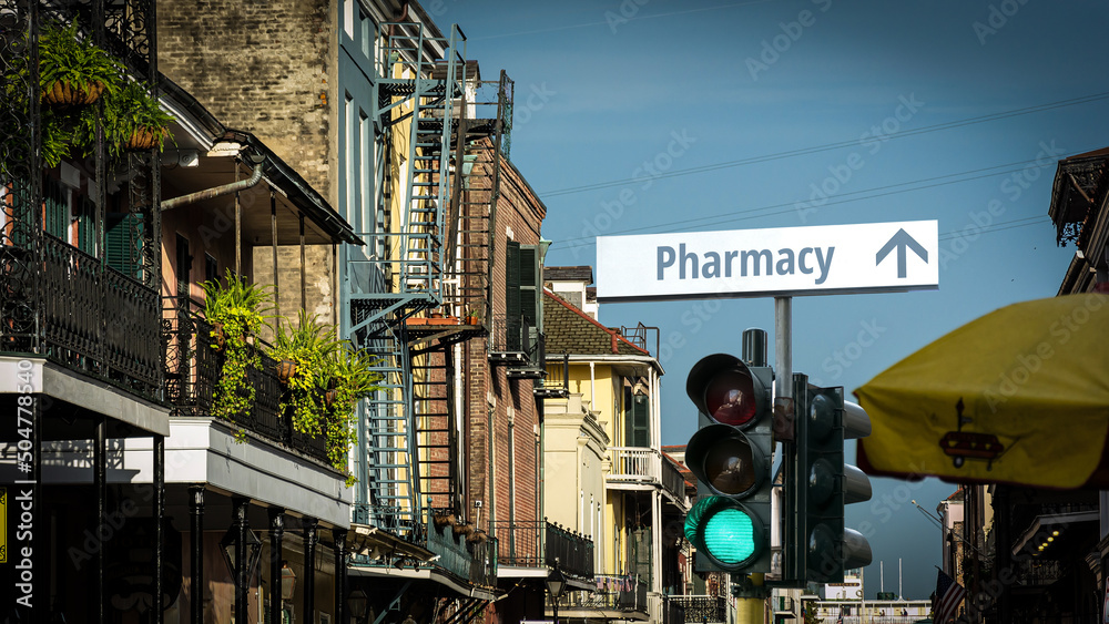 Street Sign to Pharmacy