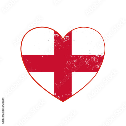 England - retro heart flag - vector
