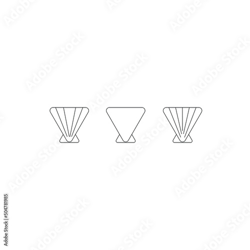 Shell icon vector. Shell set outline minimalist logo.