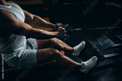 athlete in the gym jock workout training man boy exercise