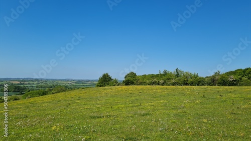 Great and Beautiful Landscape on a Sunny day over Sharpenhoe Clappers Bedford England UK photo