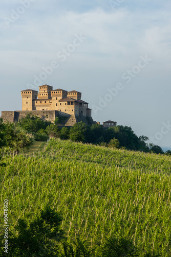 Wonderful view of the Castle of Torrechiara, Parma, Italy photo