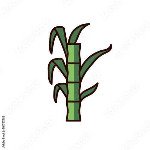 color outline sugarcane illustration icon