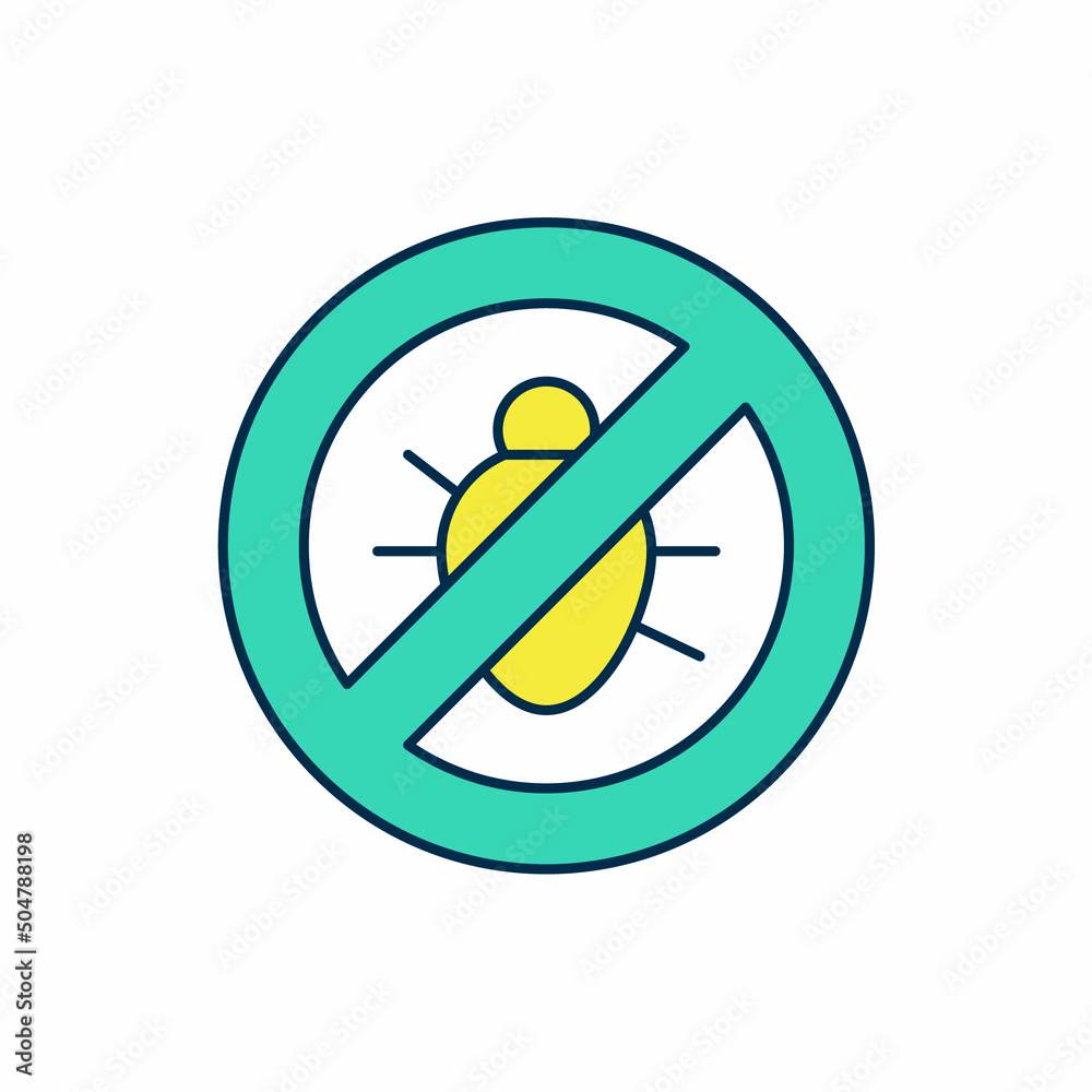 Filled outline Stop colorado beetle icon isolated on white background. Vector Filled outline Stop colorado beetle icon isolated on white background. Vector