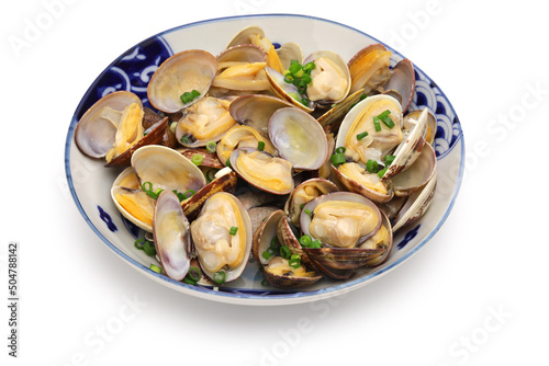 Asari no sakamushi is Japanese asari clams steamed with sake ( rice wine ).