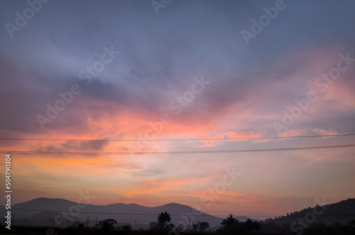 sunset over the mountains