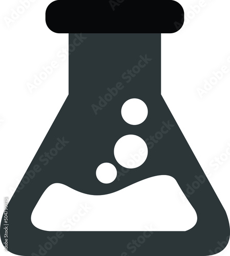 conical flask icon on white background