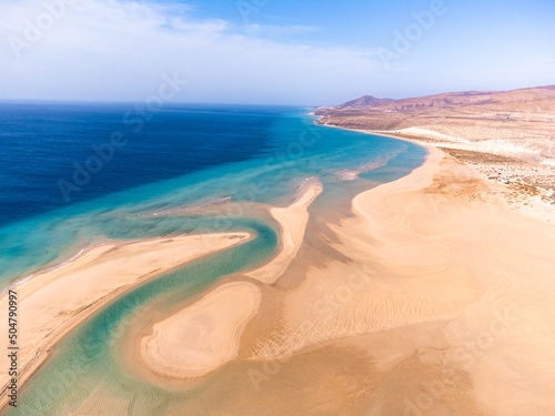 playa de sotavento de jandía Drohne Luftaufnahme Landschaft photo