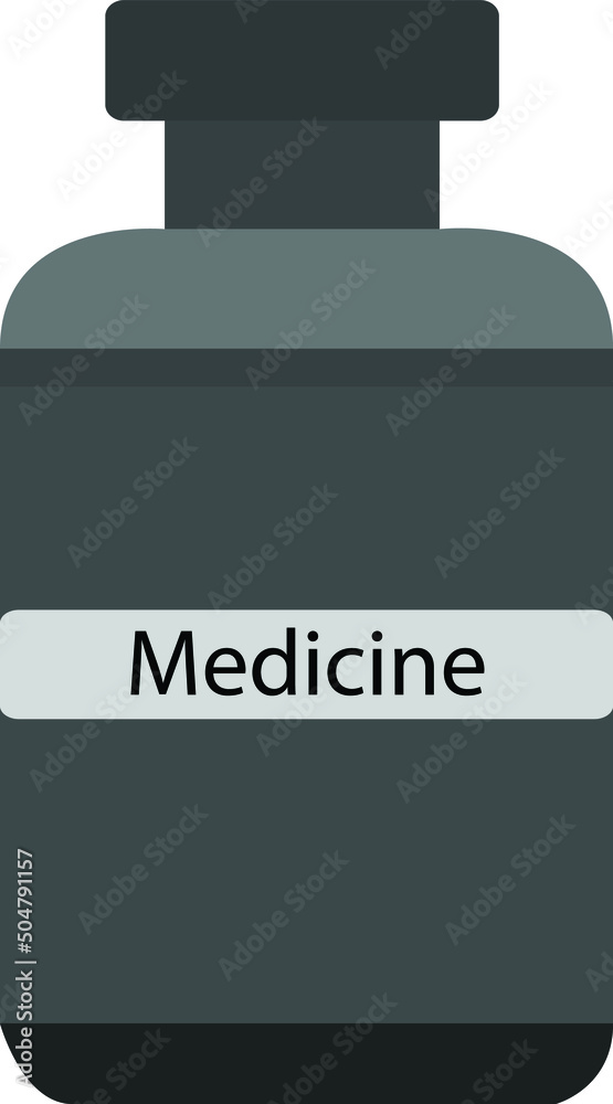 medicine bottle icon vector, with white background
