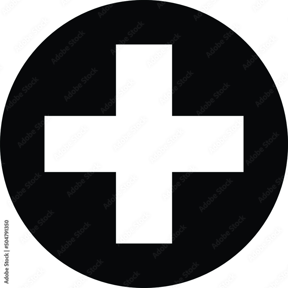 cross symbol icon black circle background. vector cross symbol icon black circle background. vector