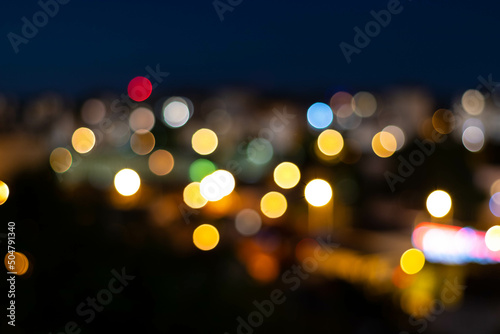 City bokeh on a hot summer night