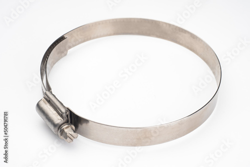 Steel clamp close up. Steel...
