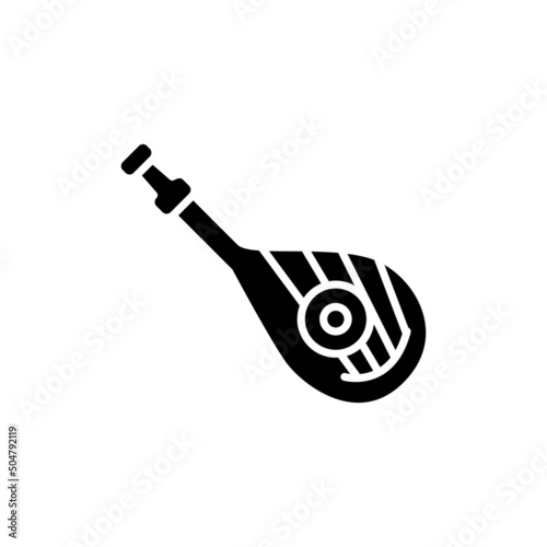 Instrument musical bandura line color icon. Isolated vector element.